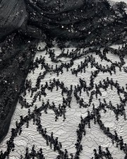 Black Sequin Detail Tulle Net