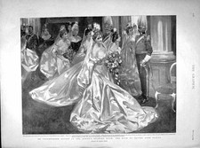 Original Old Antique Print