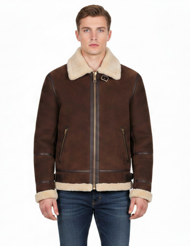Mens brown shearling leather - brown,