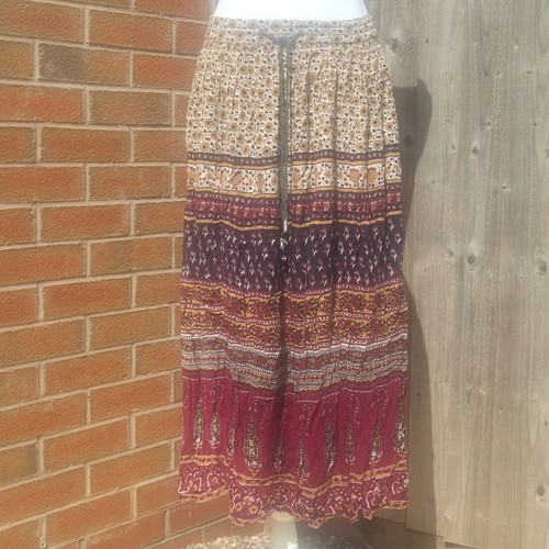 Boho patchwork midi skirt - boho,
