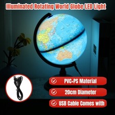 30cm Kids World Globe Educational with Stand LED Light Up Festival Gift W/USB