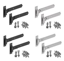 Hook and Band Hinges Pair with Fixings Gate Barn Cranked Straight Heavy Duty