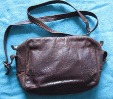 shoulder bag, leather silk lined, zip, restore project, A.M.D., vintage 1930s?