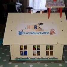 Fisher Price 1970s Vintage Play Family Toy School with Figures INCOMPLETE 
