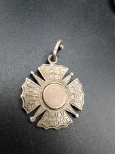 WW2 Era Irish Silver Hallmarked Watch Fob Medal Gaelic? Possibly Trench Art 