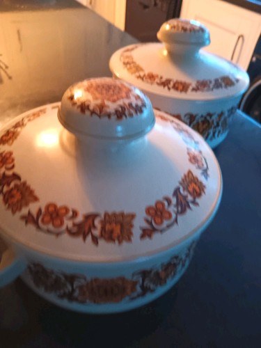 Two vintage casserole pots - two,