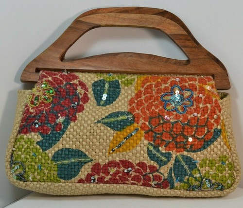 Jute flowered summer - summer, purse