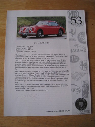 1960 jaguar xk150 psu 660 - jaguar,
