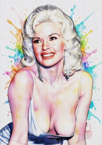 Jayne mansfield watercolour - mansfield,