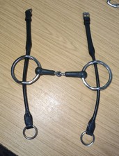 BNWOT 5" Rubber Cheltenham Gag Bit -  Rounded Leather Cheeks *Free Postage*