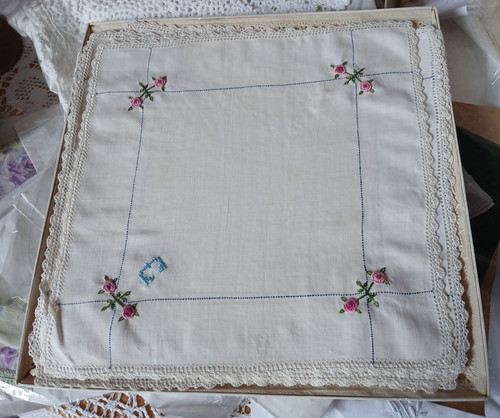 Antique tea napkins - 6,