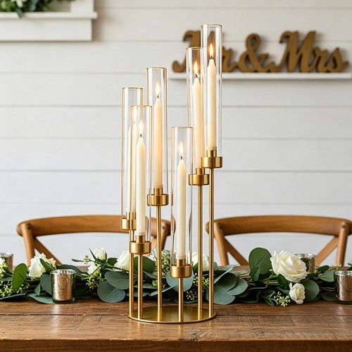 Arm gold candelabra - gold, 23.96"
