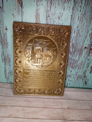 Vintage embossed brass bless - vintage,
