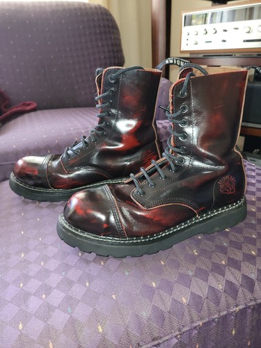 Grinders boots 11uk burgundy - grinders,
