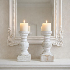 Vintage White Wooden Candle