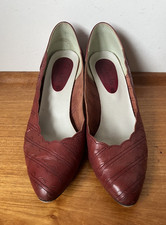 Clarks Vintage Dark Red Leather Wessex Formal Shoes - Heels - UK 5