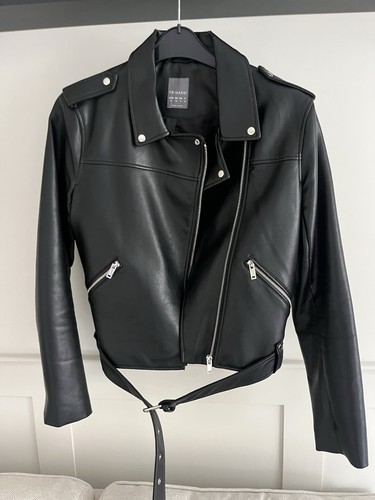 Black biker jacket size - black, 12