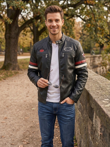Men black cafe racer - men's,