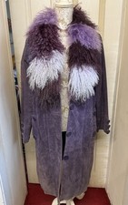 Vintage 90s Y2K Suede Afghan Coat Penny Lane hippy Boho Festival Retro Grunge L