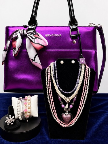 Purple glam work bag jewelry - work,