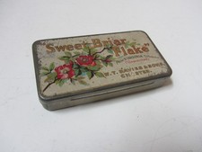 Rare Small pretty tobacco tin – Sweet Briar Flake unscented, red roses flowers