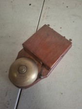 Vintage door bell - wood, brass