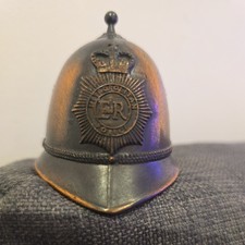 Vintage Retro Met Police ER Hat Bell, Mini UK Metropolitan Police Helmet RARE