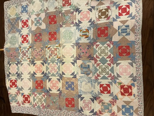 Antique handmade quilt 1910s - handmade,
