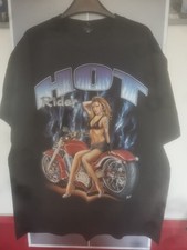 Men's Wild T-shirt Hot Rider motorcycle Black Double Sided XL, 2000s 