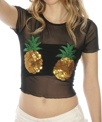 Mesh sheer sequin pineapple - sequin,