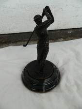 Bronze Figure of a Golfer on Plinth.Sporting Statue/collectable.