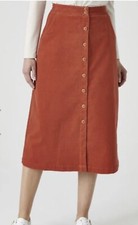Damart Ladies Corduroy Skirt  Orange Burnt Size 18 BNWT