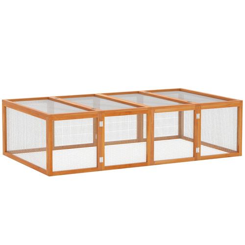 Pawhut wooden rabbit hutch - wooden,