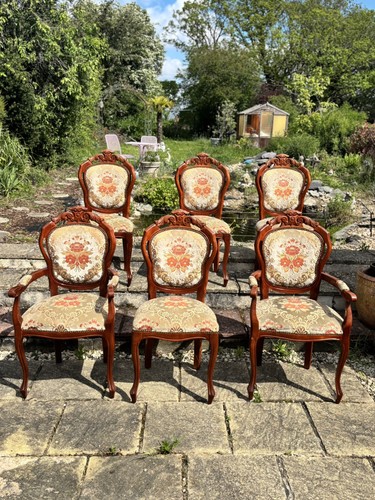 Set vintage walnut dining - walnut,
