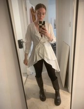 White Blouse Wrap Shirt Long Back Short Front Size 8 From Zara