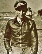 Handmade Erich Hartmann Bubi WWII German Luftwaffe Brown Leather Jacket