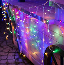 200 Pastel LED Icicle Lights Snowing Effects Xmas Outdoor Christmas Roof