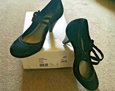 Untold Black Suede Mary Jane Shoes Size 40 RRP£85