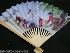 CHINESE GEISHA FANCY DRESS COSTUME WHITE PAPER & WOOD FANS WEDDINGS PARTIES GIFT
