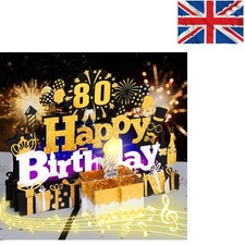 80th musical birthday card - 80th,