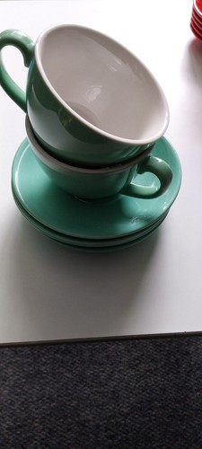 Tea cups and saucers - and,