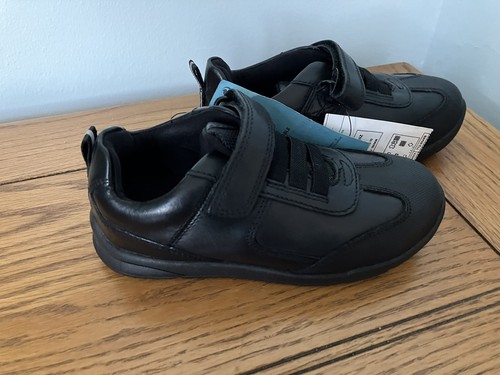 Kids black leather school - m&s,