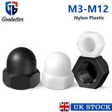 Black/White Nylon Plastic Dome Nuts Acorn Cap Covers Nut M3 M4 M5 M6 M8 M10 M12