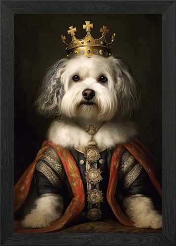 Havanese the king - havanese, framed