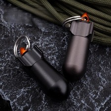 Aluminum Alloy Mini Capsule Container  EDC Pill Holder Waterproof Portable