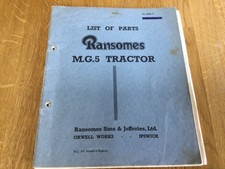 Ransomes MG5 parts manual Publication number 15490G.