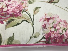 16" Laura Ashley Hydrangea Pink Fabric Handmade Cushion Cover Piped Cerise Zip