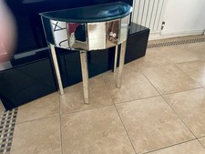 Luxury Mirrored Half Moon Console Table Hall-Living Room