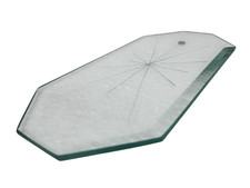 Vintage Brass Chandelier Star Glass Beveled Light Panel Clear 8 5/8 x 3 5/8 inch