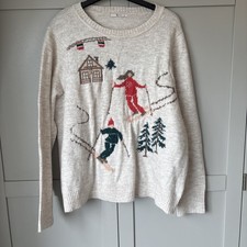 Tu Woman Size 20 Ski Scene Christmas Jumper